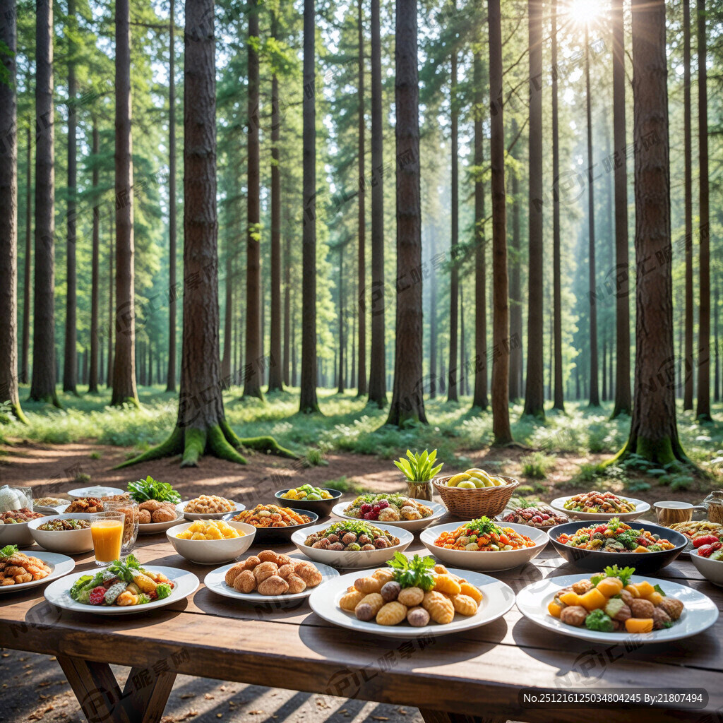 森林 餐饮 美食 玩耍 背景