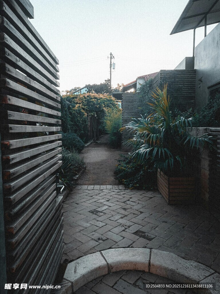 宁静庭院小道景观