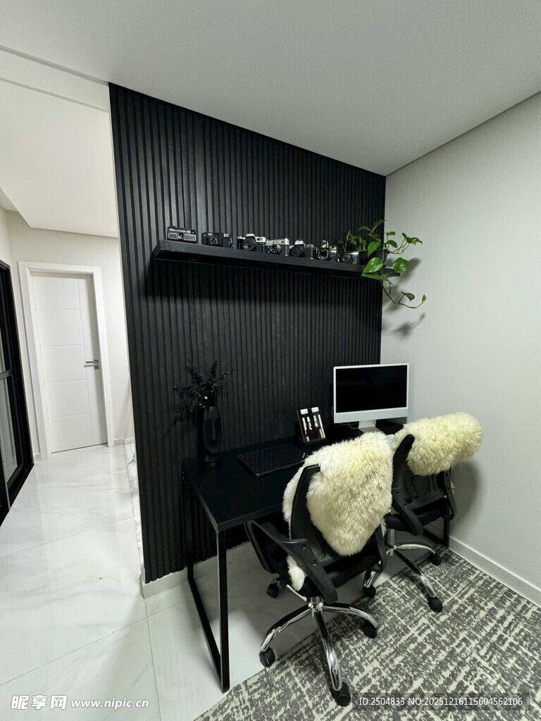 现代简约风办公角落场景