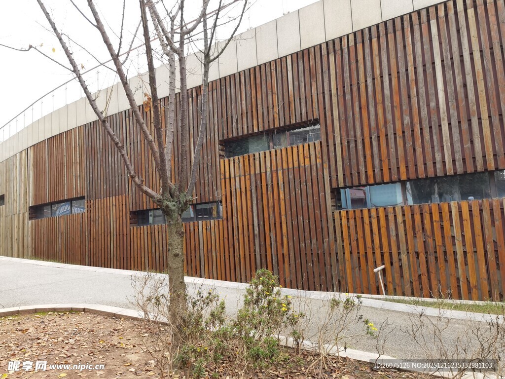 现代木质外墙建筑外观