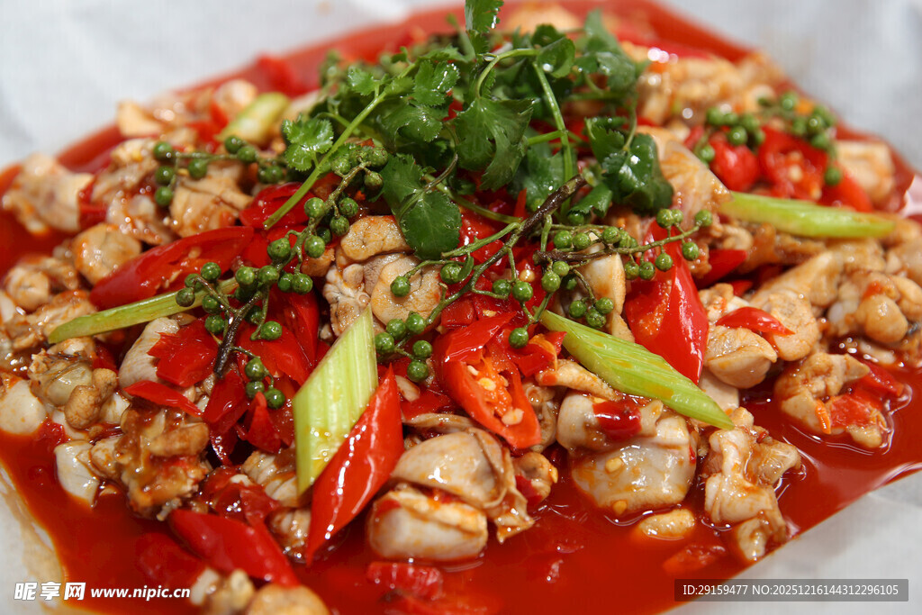 香辣可口的特色炒鸡肉