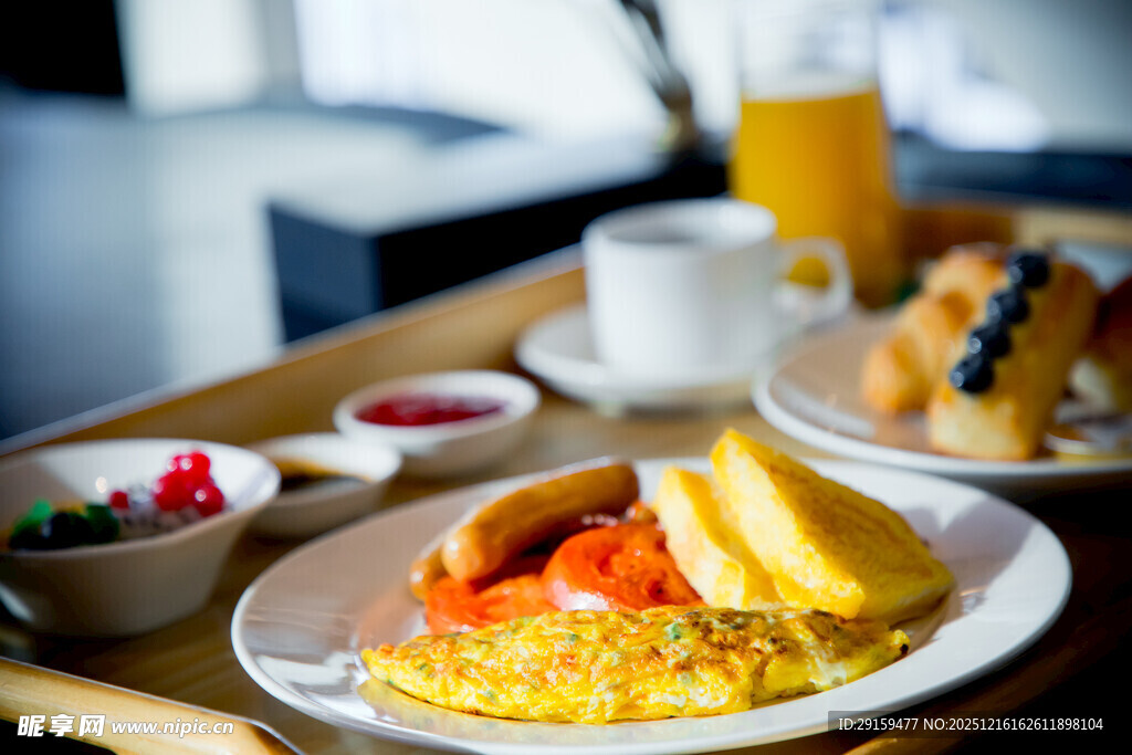 美味早餐摆盘展示