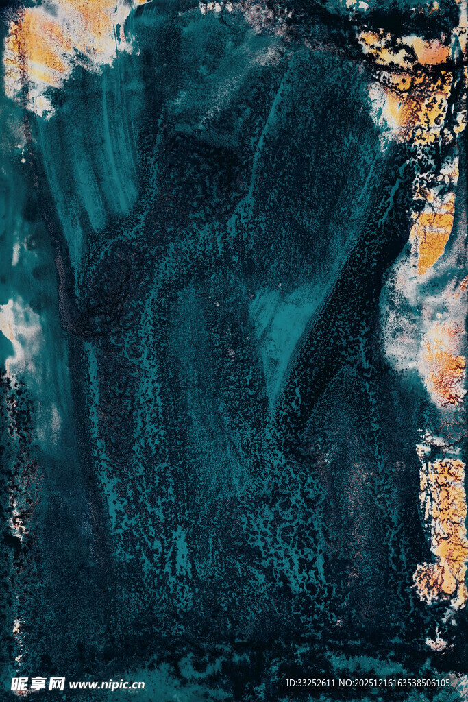 深邃蓝绿抽象纹理画面