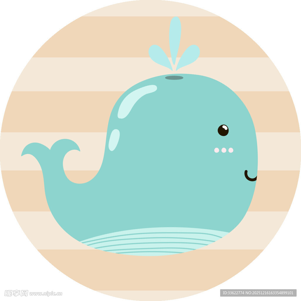 可爱卡通小鲸鱼图案