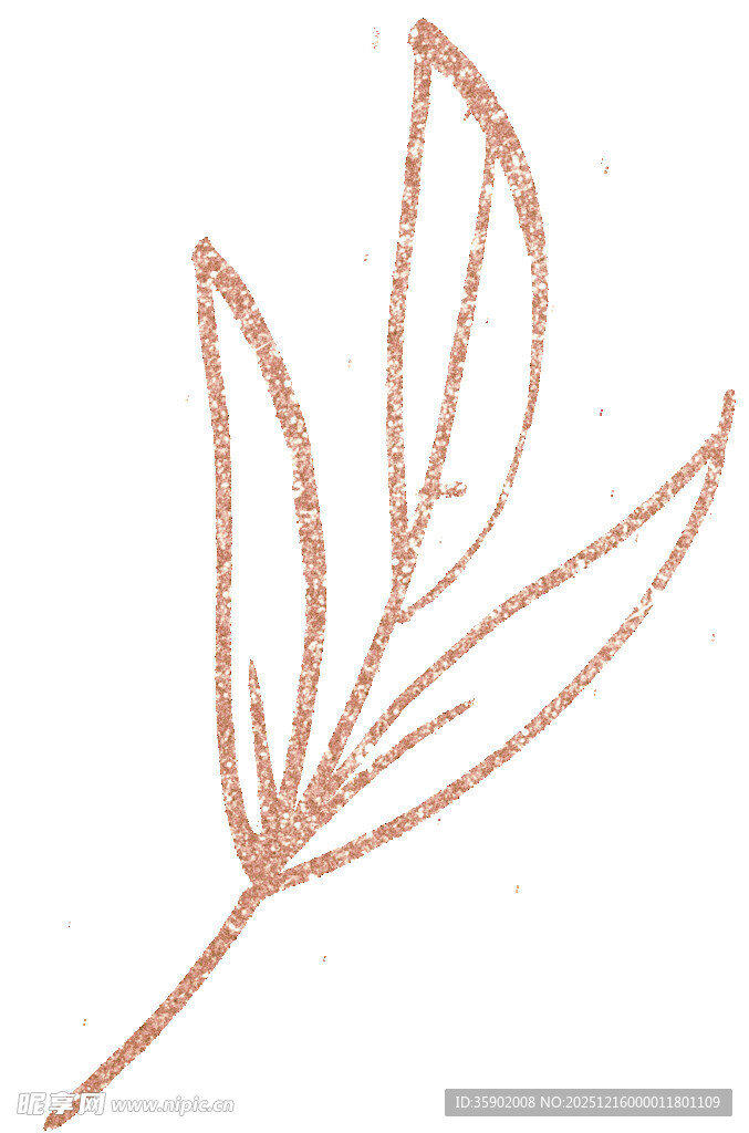 手绘简约植物枝叶图案