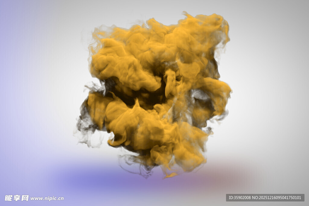 悬浮的黄色烟雾团