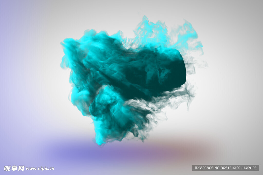 蓝色墨团艺术特效画面