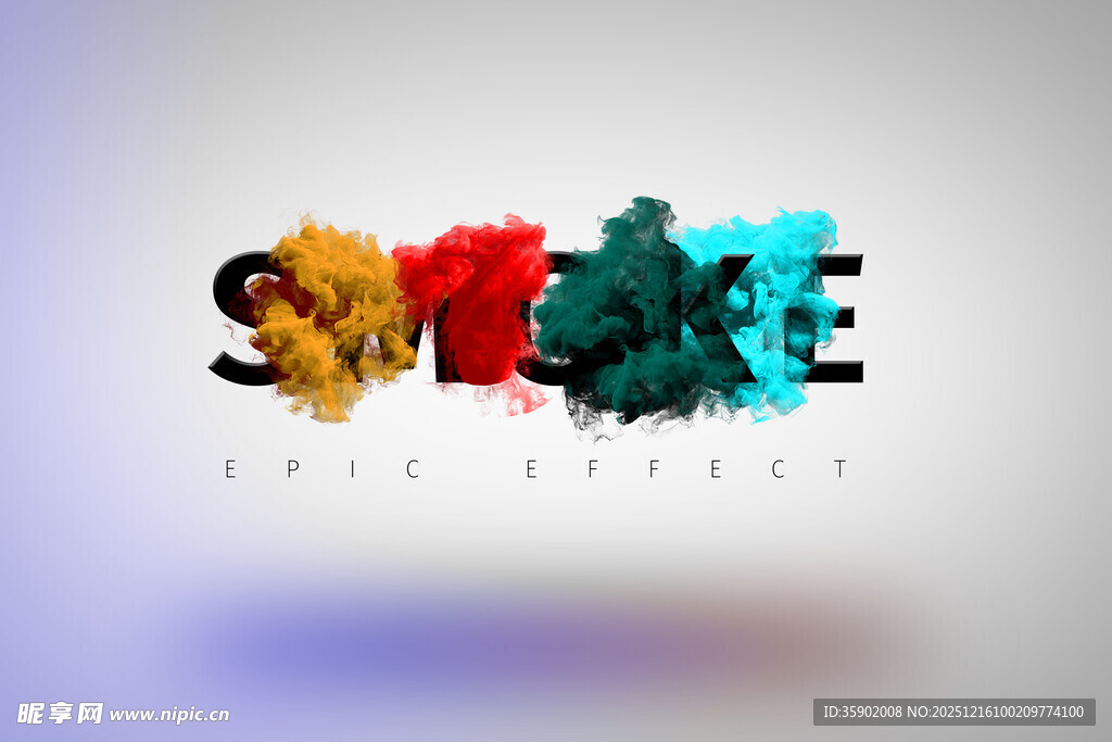 彩色烟雾字母特效