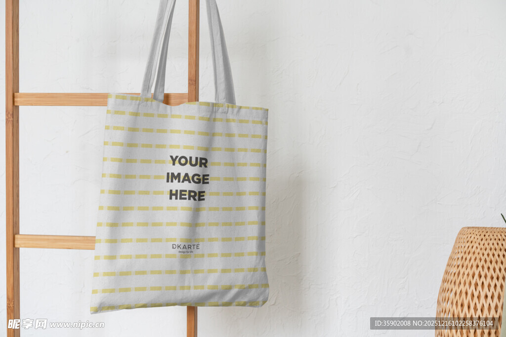 条纹手提袋样机