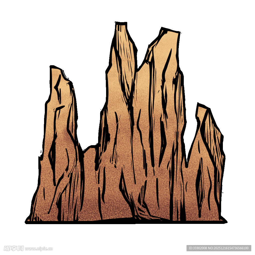 卡通风格的奇特岩石景观