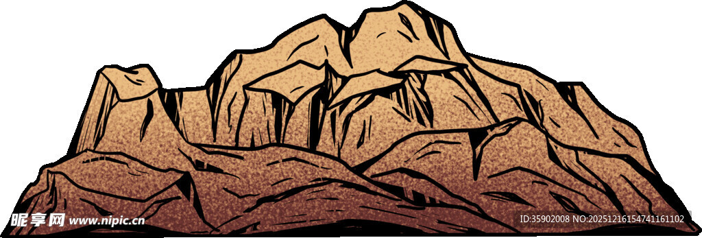卡通风格的棕色山脉