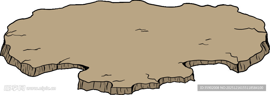 卡通风格棕色不规则地块