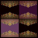 紫色背景金色花纹图案