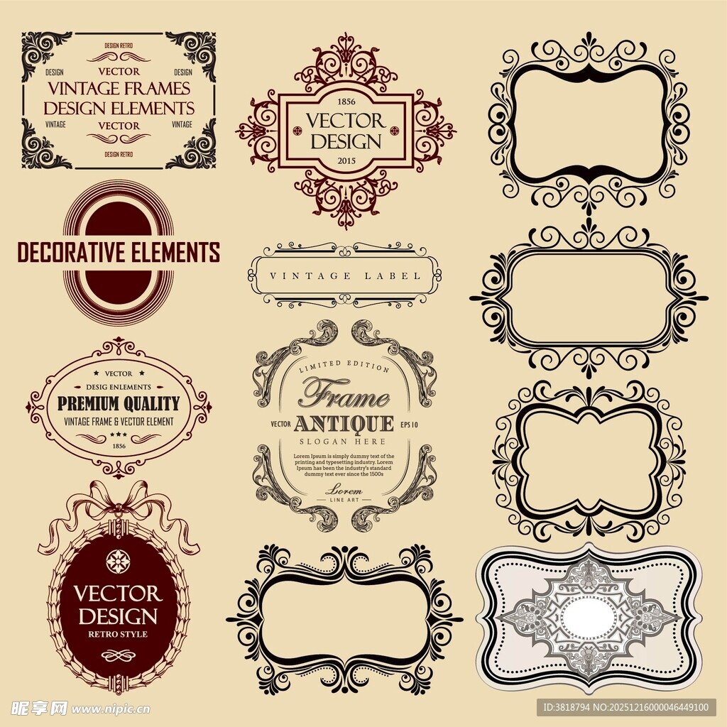 复古精美装饰性边框集合