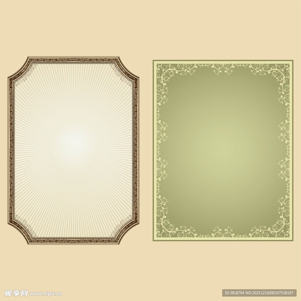 复古边框图案设计素材