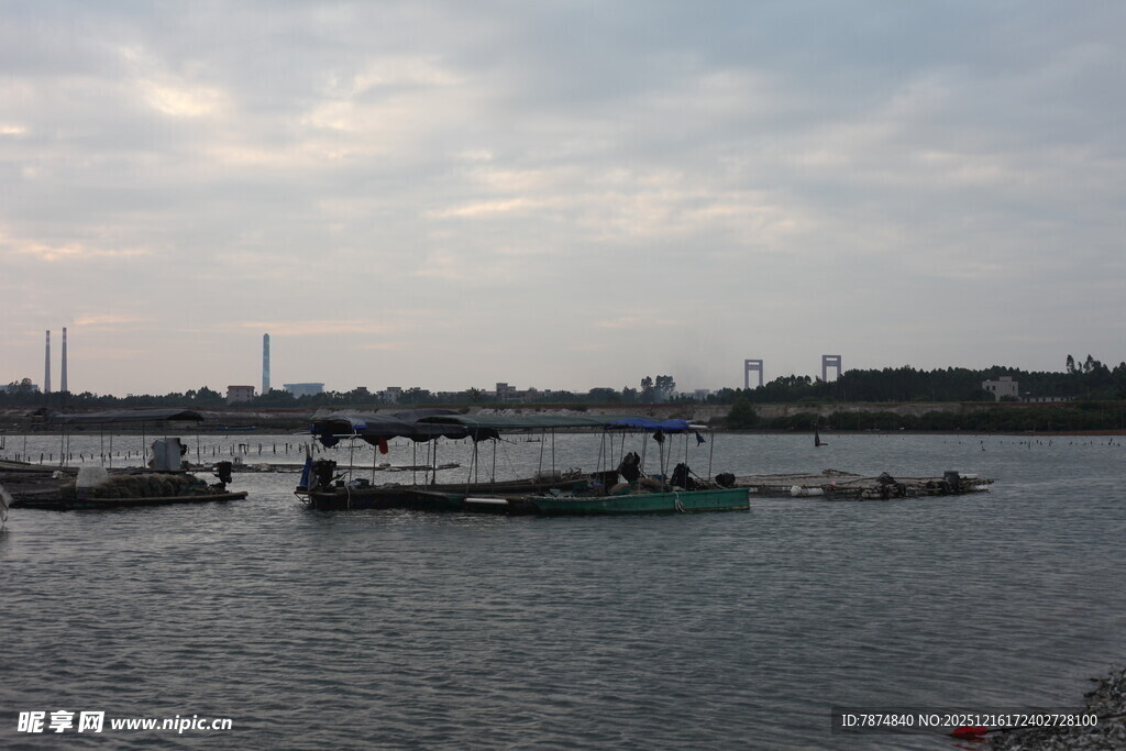 海港停泊船只景象
