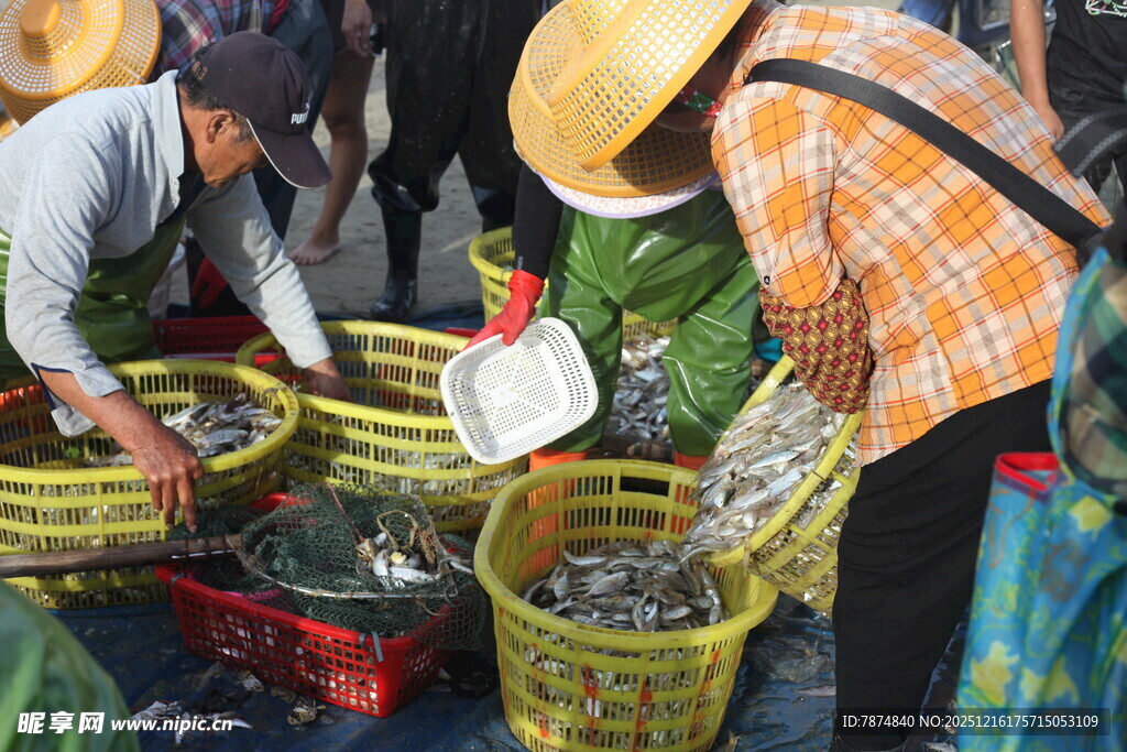 渔民集市交易鲜活海产品