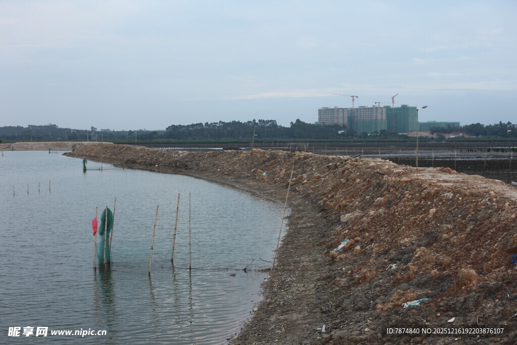 河岸施工场景