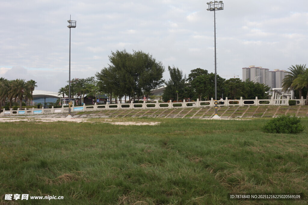 户外草地与围栏场景