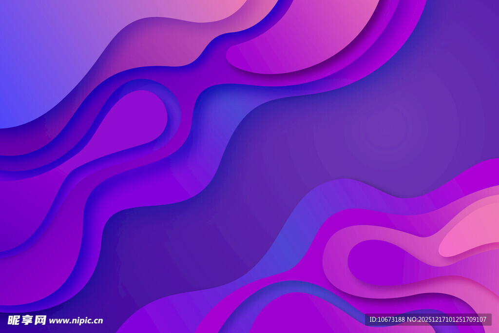 梦幻渐变波浪抽象背景图