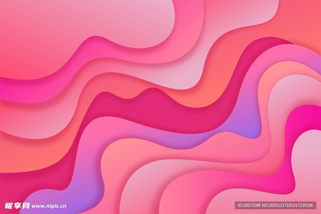 梦幻渐变波浪抽象背景图