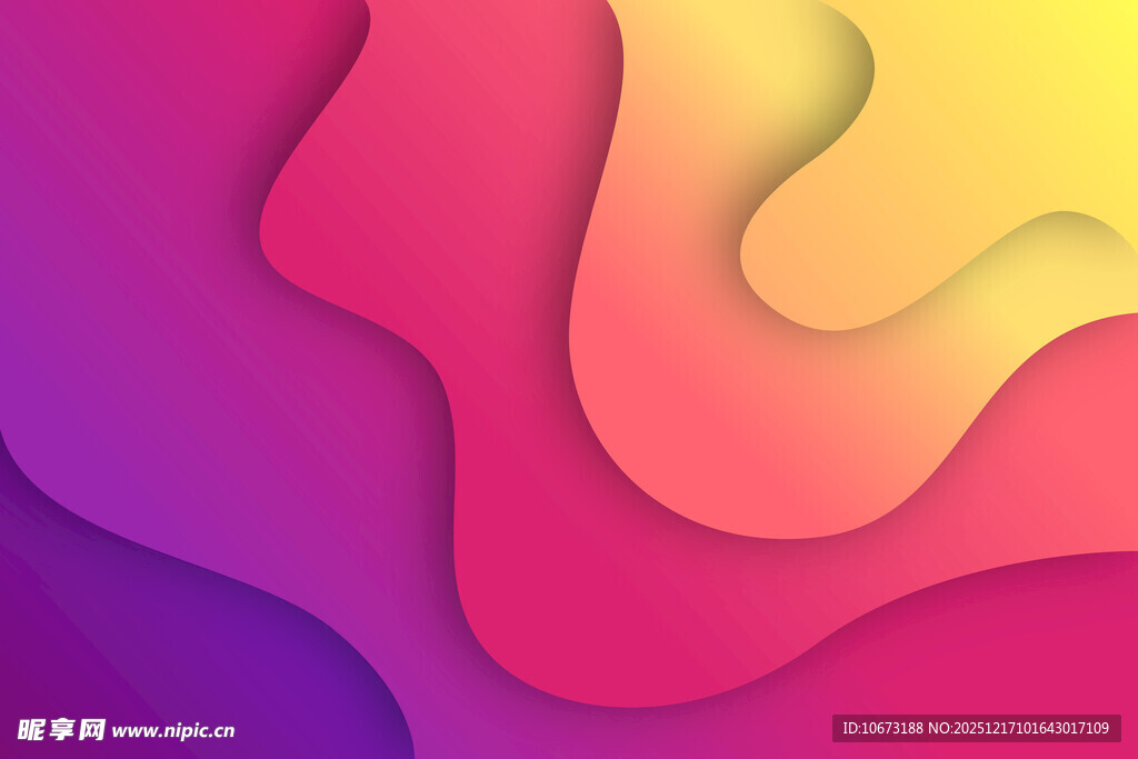 多彩渐变波浪抽象背景图