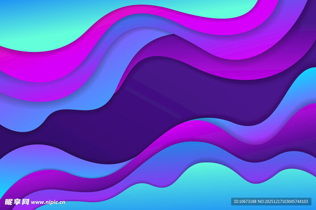 梦幻渐变波浪抽象背景图