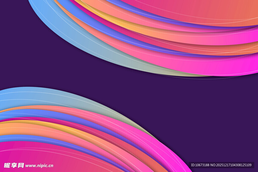 多彩渐变弧形抽象背景图