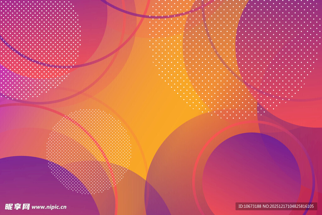 多彩渐变圆形抽象背景图