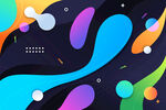 多彩流体艺术抽象背景图
