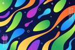 多彩动感抽象流体图案
