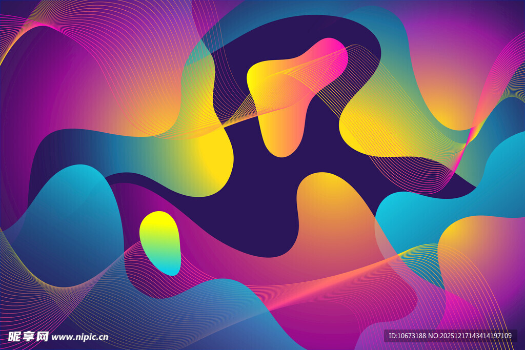 绚丽多彩抽象流体图案