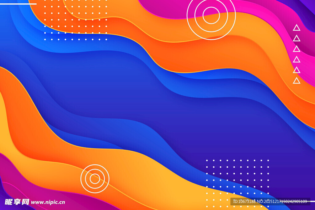 多彩波浪抽象背景图案