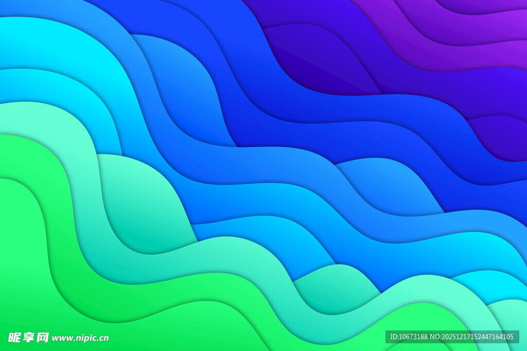 多彩波浪抽象背景图案