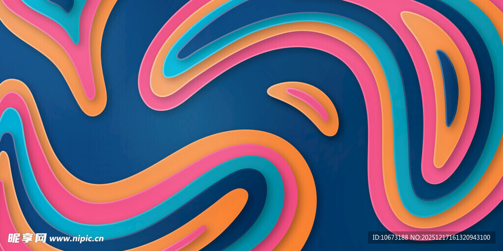 绚丽多彩的抽象波浪图案