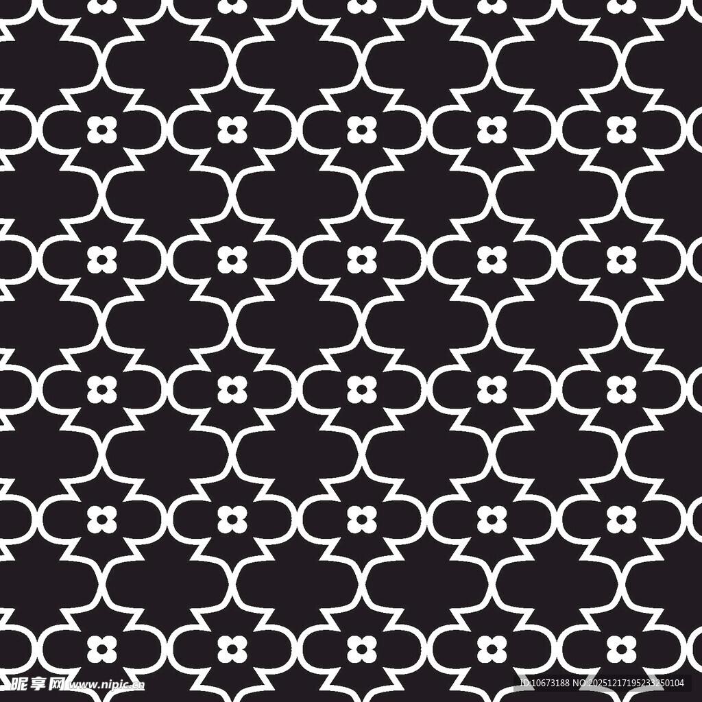 黑白几何花纹图案设计