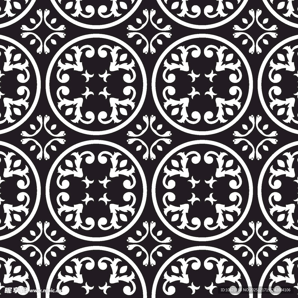黑白复古几何花纹图案