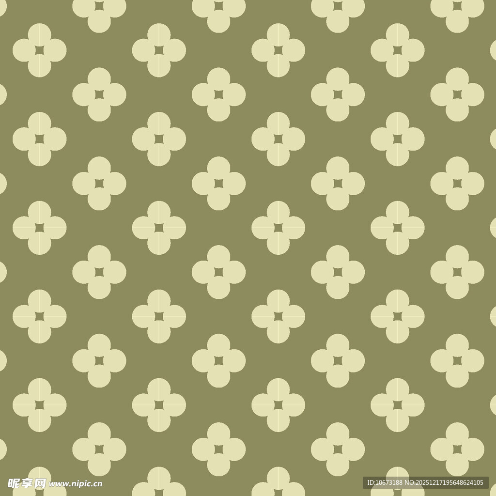 橄榄绿底花朵无缝图案