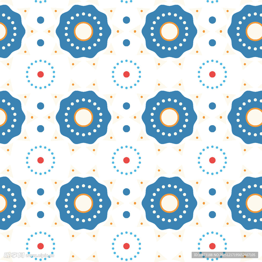 蓝白几何花纹图案设计