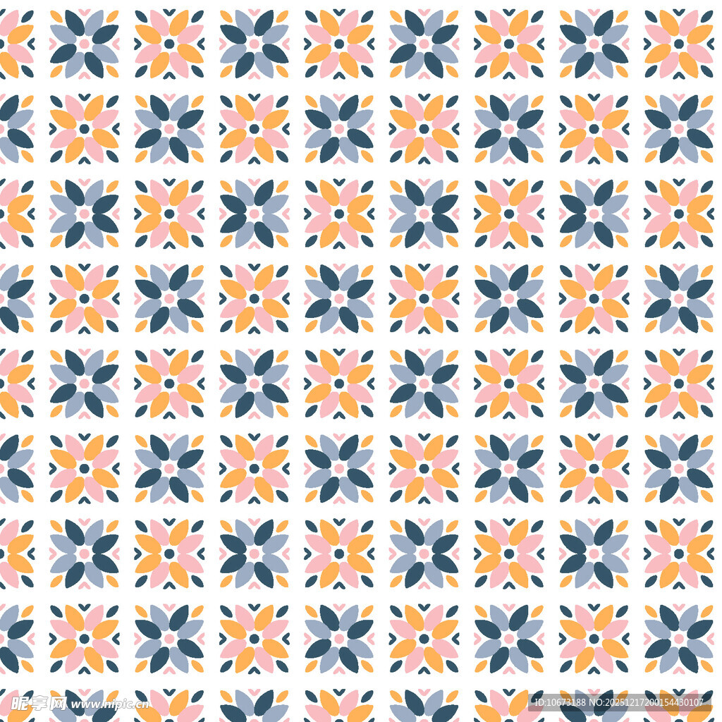 几何花卉图案无缝背景