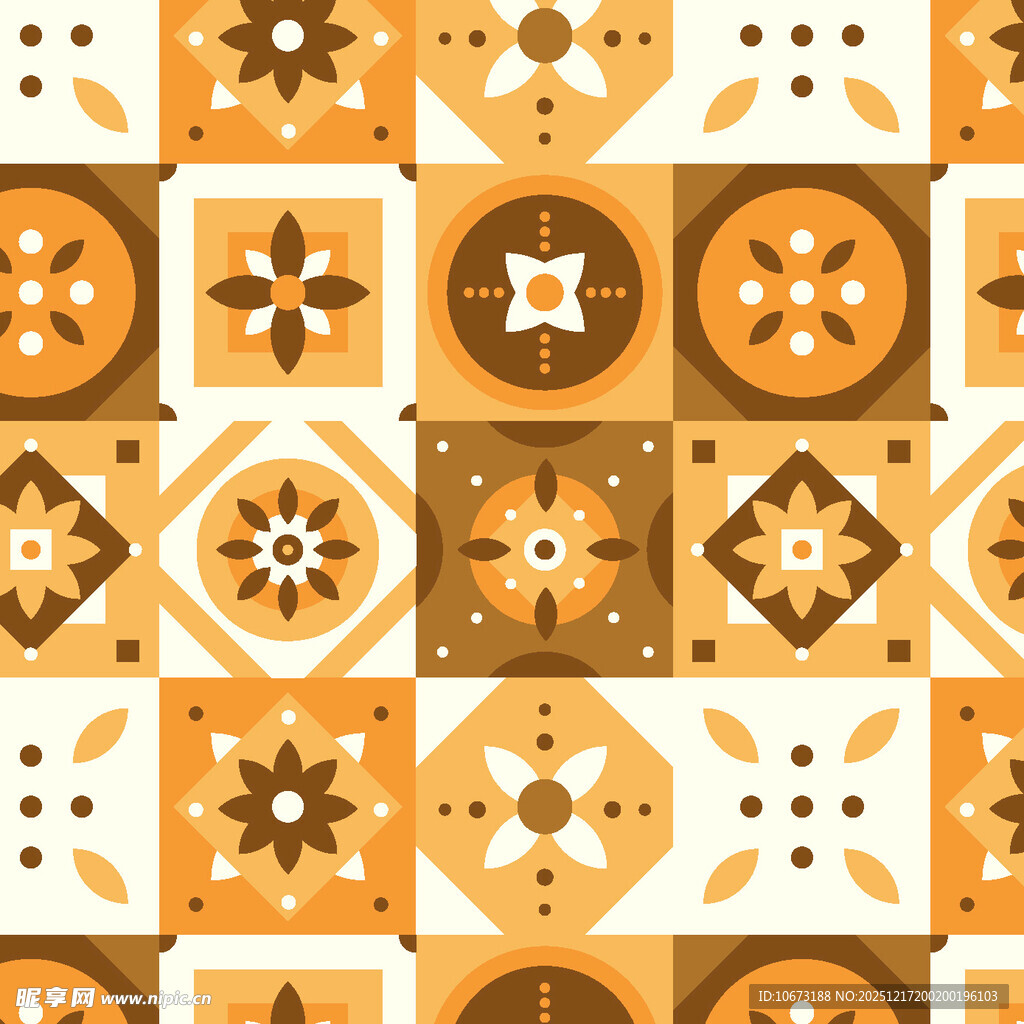 几何图案复古风无缝背景