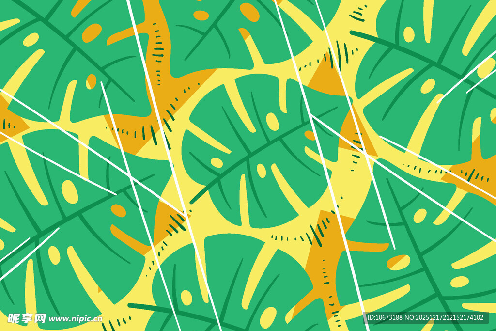 热带风树叶图案背景