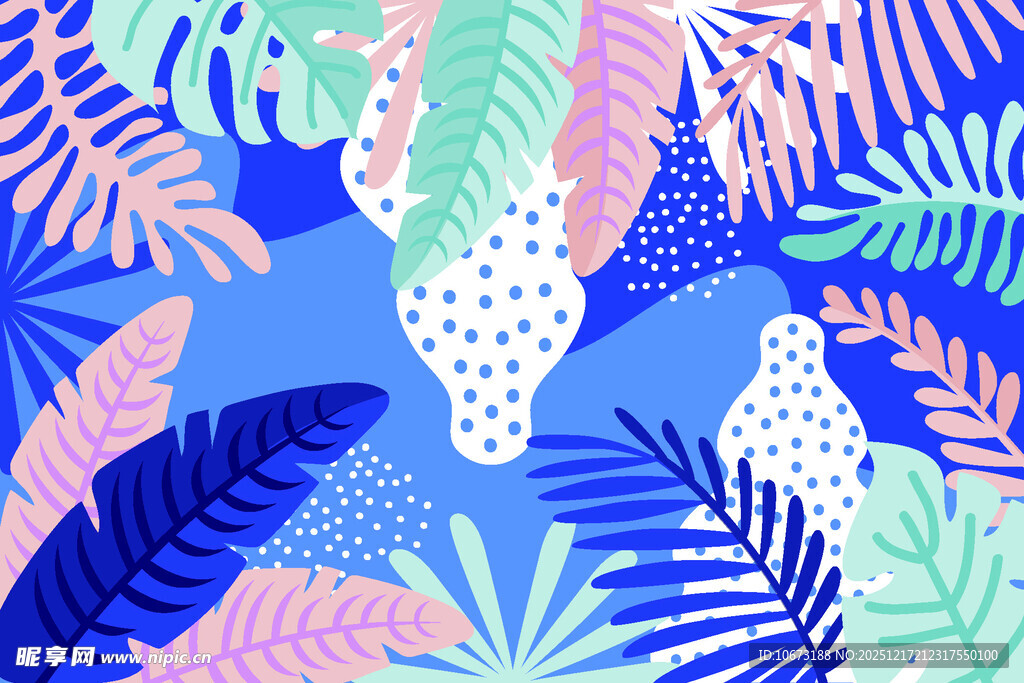 热带植物图案 