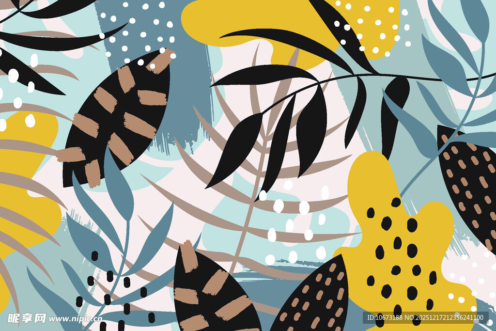 热带植物图案背景纹理