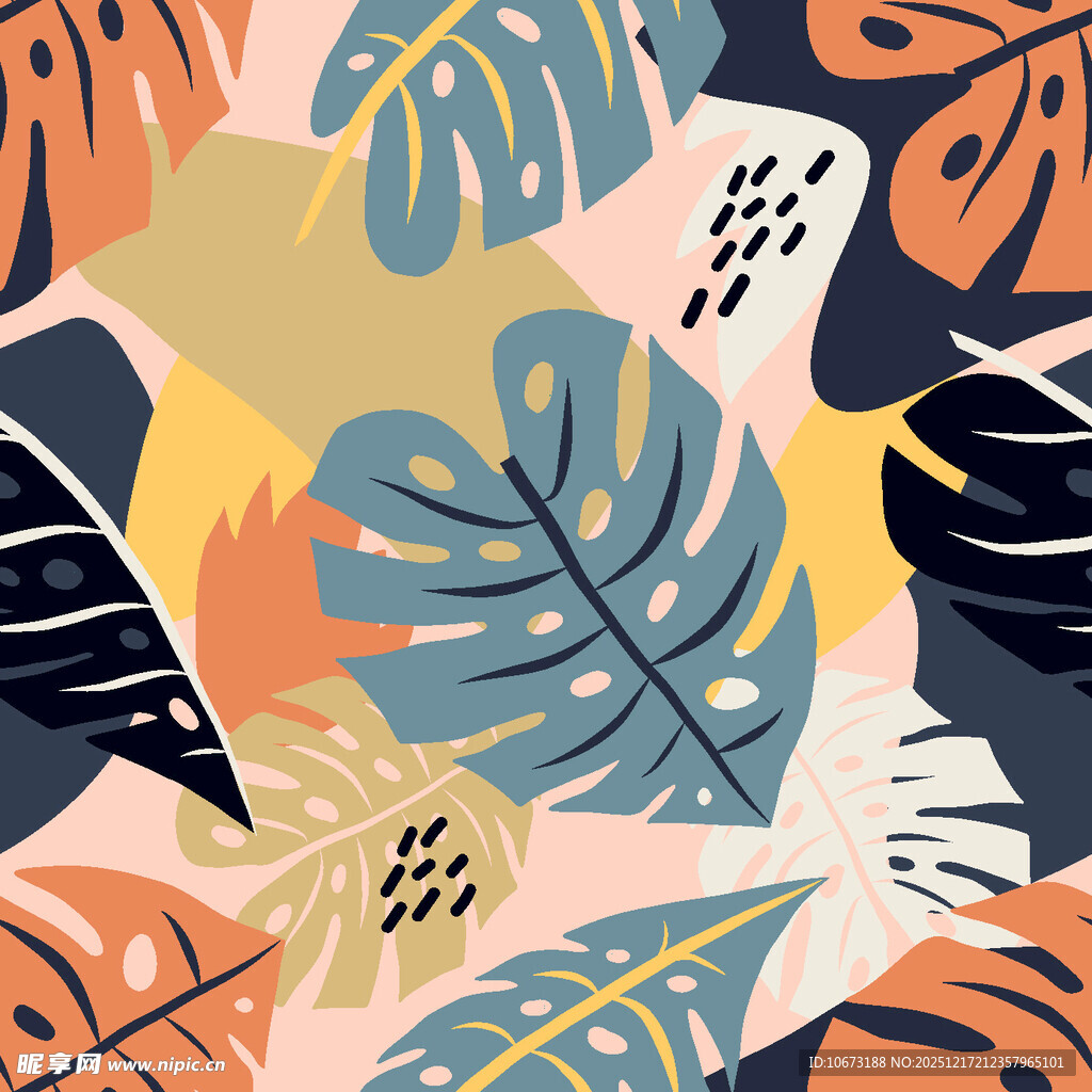 热带植物图案背景