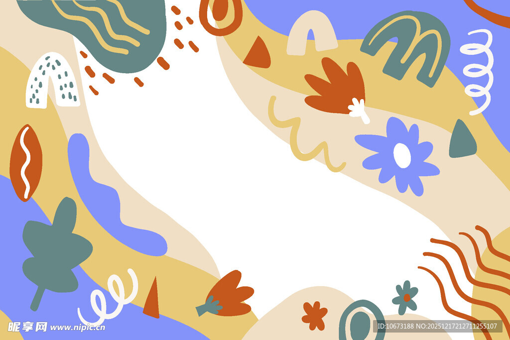 多彩抽象手绘装饰图案背景