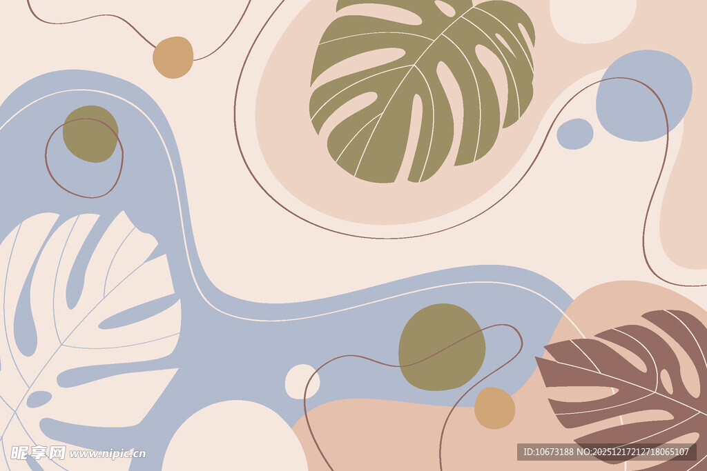 抽象植物图案背景设计