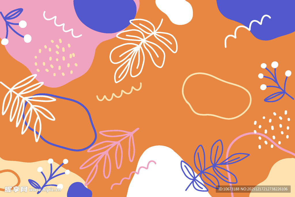 抽象植物图案背景设计