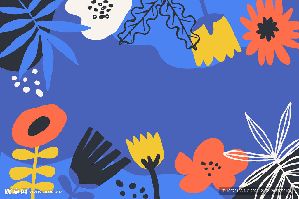 多彩花卉图案背景设计