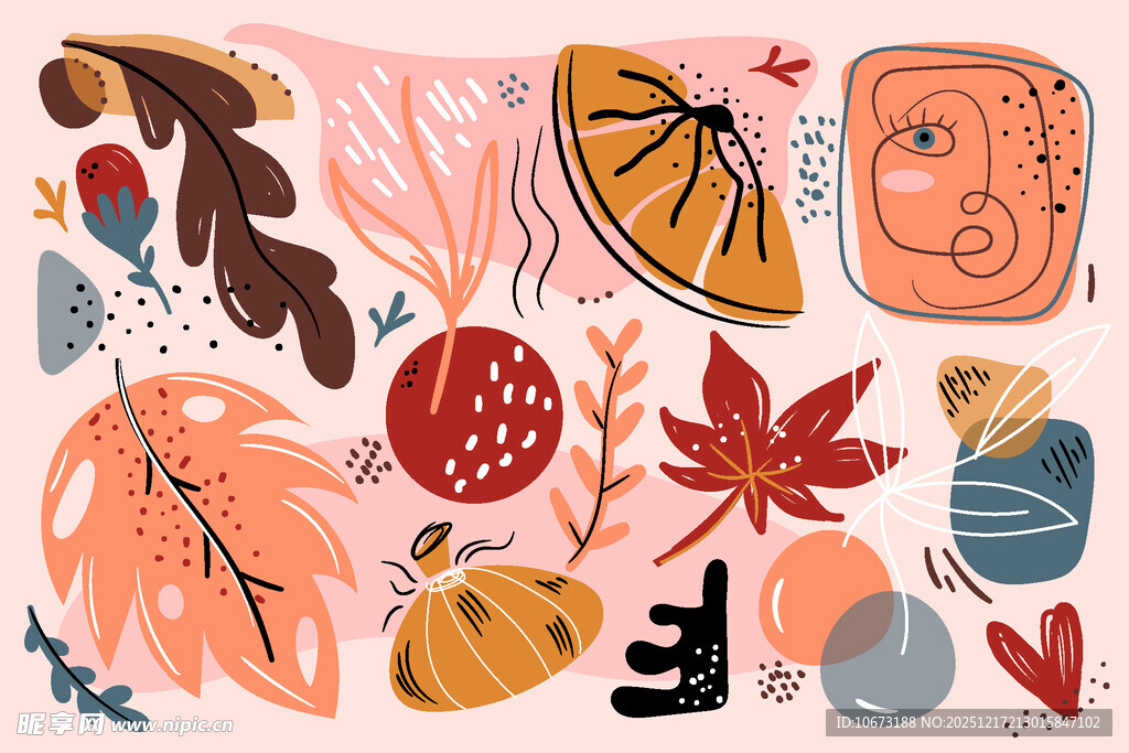 秋季元素插画集合